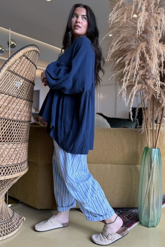 Suri Cushion Cotton Artist Smock Navy /15=